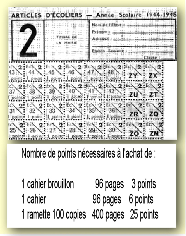 Ecole Bompard, chauffage, journaux, cahiers, tickets